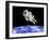 Astronaut Floating in Outer Space Above Planet Earth-null-Framed Art Print