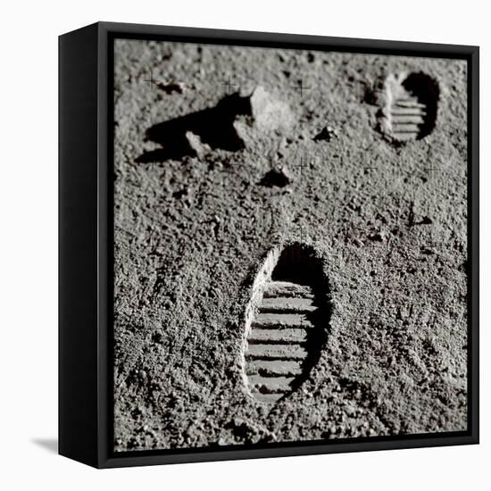 Astronaut Footprints on the Moon-Detlev Van Ravenswaay-Framed Stretched Canvas