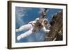 Astronaut Fuglesang Performing Spacewalk-null-Framed Premium Photographic Print