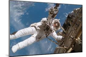 Astronaut Fuglesang Performing Spacewalk-null-Mounted Photographic Print