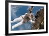 Astronaut Fuglesang Performing Spacewalk-null-Framed Photographic Print