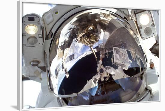 Astronaut In Space Self Portrait-null-Framed Photo