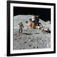 Astronaut James Irwin (1930-199) Gives a Salute on the Moon, 1971-null-Framed Photographic Print