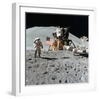 Astronaut James Irwin (1930-199) Gives a Salute on the Moon, 1971-null-Framed Photographic Print