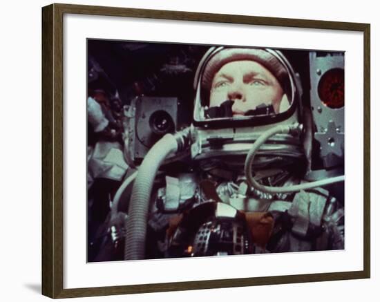 Astronaut John Glenn in Earth Orbit-null-Framed Photo