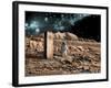 Astronaut on an Alien World Discovers an Artifact That Indicates Past Intelligent Life-null-Framed Art Print