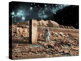Astronaut on an Alien World Discovers an Artifact That Indicates Past Intelligent Life-null-Stretched Canvas