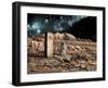 Astronaut on an Alien World Discovers an Artifact That Indicates Past Intelligent Life-null-Framed Art Print