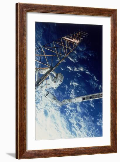 Astronaut on Eva from the Space Shuttle Atlantis, 1985-null-Framed Photographic Print