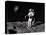 Astronaut on Moon with Earth in the Background-null-Stretched Canvas