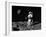 Astronaut on Moon with Earth in the Background-null-Framed Art Print