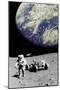 Astronaut on Moon with Earth-Science Photo Library-Mounted Photographic Print