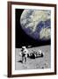 Astronaut on Moon with Earth-Science Photo Library-Framed Photographic Print