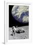 Astronaut on Moon with Earth-Science Photo Library-Framed Photographic Print