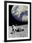 Astronaut on Moon with Earth-Science Photo Library-Framed Photographic Print