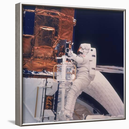 Astronaut on Shuttle Mission 41-C, 1984-null-Framed Photographic Print