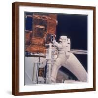 Astronaut on Shuttle Mission 41-C, 1984-null-Framed Photographic Print