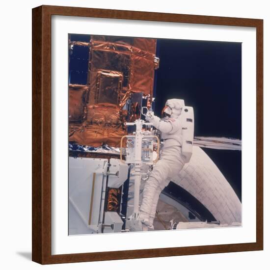 Astronaut on Shuttle Mission 41-C, 1984-null-Framed Photographic Print