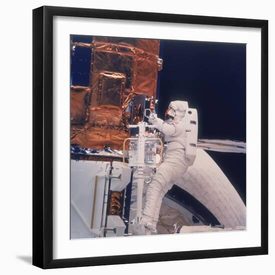 Astronaut on Shuttle Mission 41-C, 1984-null-Framed Photographic Print