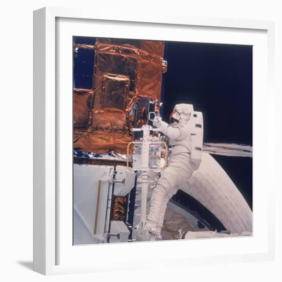 Astronaut on Shuttle Mission 41-C, 1984-null-Framed Photographic Print