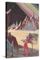 Astronaut Painting Martian Landscapte-null-Stretched Canvas