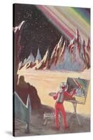Astronaut Painting Martian Landscapte-null-Stretched Canvas