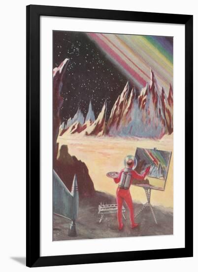 Astronaut Painting Martian Landscapte-null-Framed Art Print