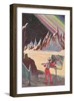 Astronaut Painting Martian Landscapte-null-Framed Art Print