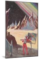 Astronaut Painting Martian Landscapte-null-Mounted Art Print