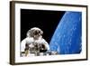 Astronaut Performing a Spacewalk-null-Framed Premium Photographic Print