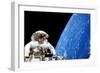 Astronaut Performing a Spacewalk-null-Framed Photographic Print