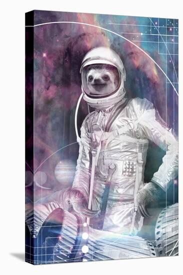 Astronaut Sloth-null-Stretched Canvas
