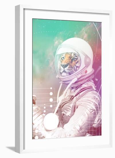 Astronaut Tiger-null-Framed Art Print