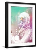 Astronaut Tiger-null-Framed Art Print