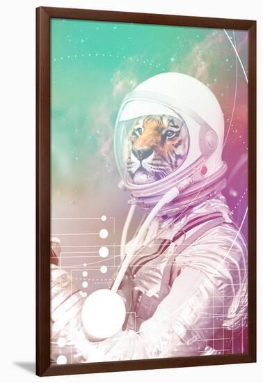 Astronaut Tiger-null-Framed Art Print