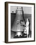 Astronaut Trainees Jerrie Cobb Stands Next to a Mercury Spaceship Capsule-null-Framed Photo