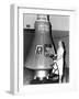 Astronaut Trainees Jerrie Cobb Stands Next to a Mercury Spaceship Capsule-null-Framed Photo