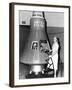 Astronaut Trainees Jerrie Cobb Stands Next to a Mercury Spaceship Capsule-null-Framed Photo