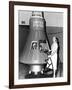 Astronaut Trainees Jerrie Cobb Stands Next to a Mercury Spaceship Capsule-null-Framed Photo