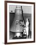 Astronaut Trainees Jerrie Cobb Stands Next to a Mercury Spaceship Capsule-null-Framed Photo