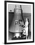 Astronaut Trainees Jerrie Cobb Stands Next to a Mercury Spaceship Capsule-null-Framed Photo