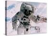 Astronaut Walking in Space-David Bases-Stretched Canvas