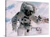 Astronaut Walking in Space-David Bases-Stretched Canvas