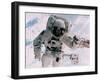 Astronaut Walking in Space-David Bases-Framed Premium Photographic Print