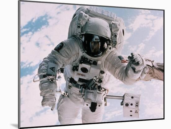 Astronaut Walking in Space-David Bases-Mounted Premium Photographic Print