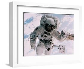 Astronaut Walking in Space-David Bases-Framed Photographic Print