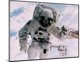 Astronaut Walking in Space-David Bases-Mounted Photographic Print