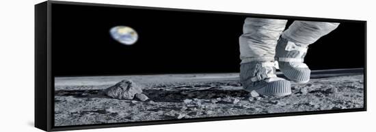 Astronaut Walking on the Moon-Detlev Van Ravenswaay-Framed Stretched Canvas