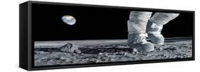 Astronaut Walking on the Moon-Detlev Van Ravenswaay-Framed Stretched Canvas