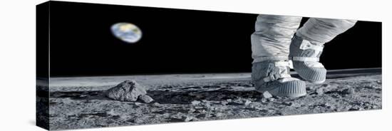 Astronaut Walking on the Moon-Detlev Van Ravenswaay-Stretched Canvas